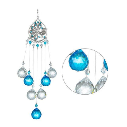 Chandelier wind chimes sun catcher with blue crystal prisms Stevvex on Tampa Home & Garden Store