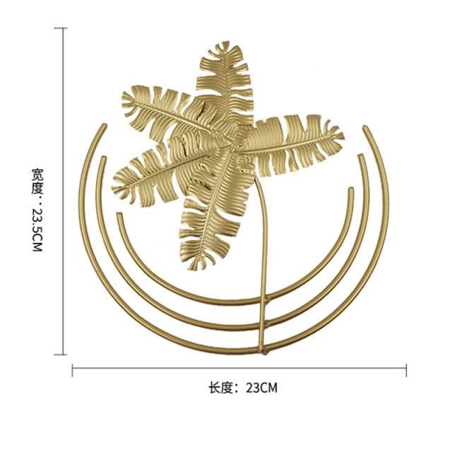 Stevvex gold chandelier wind chime sun catcher palm leaf inside circular arcs window decor on Tampa Home & Garden Store