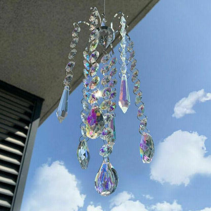 Chandelier wind chimes by Stevvex crystal prisms sun catcher beads and teardrops on Tampa Home & Garden Store