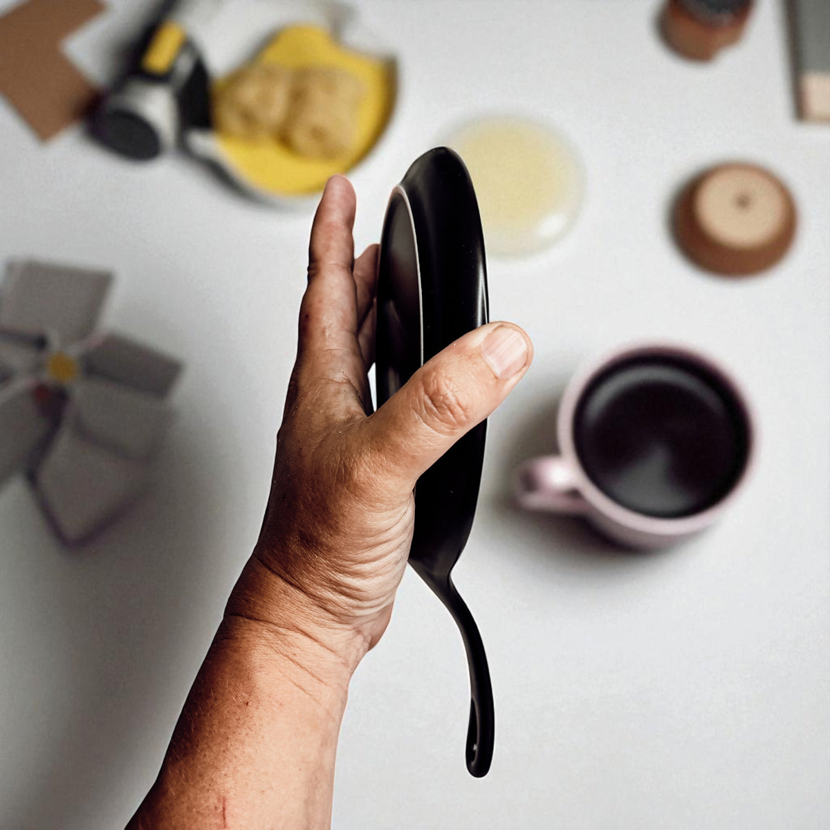 Chaos & Sauce Boss spoon rest by Gia Roma, black kitchen accessory on Tampa Home & Garden Store