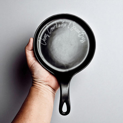 Chaos & Sauce Boss spoon rest, Gia Roma, black metal kitchen accessory on Tampa Home & Garden Store