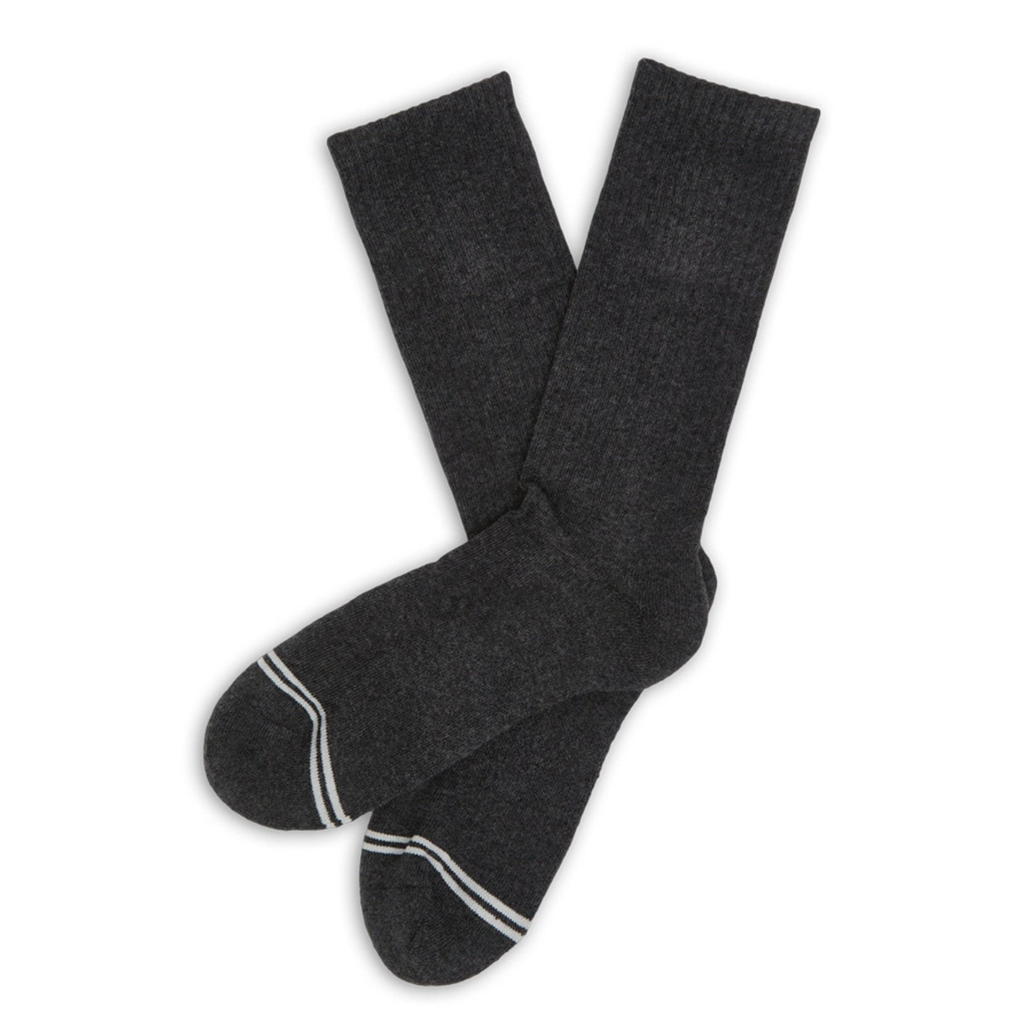DeadSoxy charcoal casual crew socks 3-pack with white toe stripe accents on Tampa Home & Garden Store