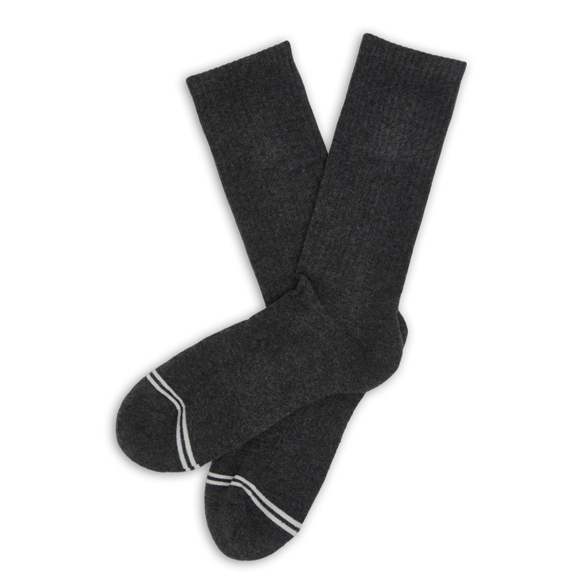 DeadSoxy charcoal casual crew socks 3-pack with white toe stripe accents on Tampa Home & Garden Store