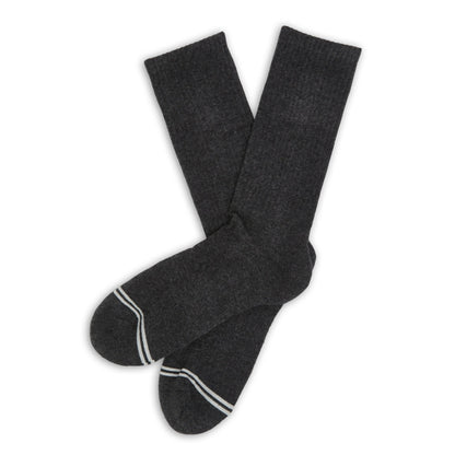 DeadSoxy charcoal casual crew socks 3-pack with white toe stripe accents on Tampa Home & Garden Store