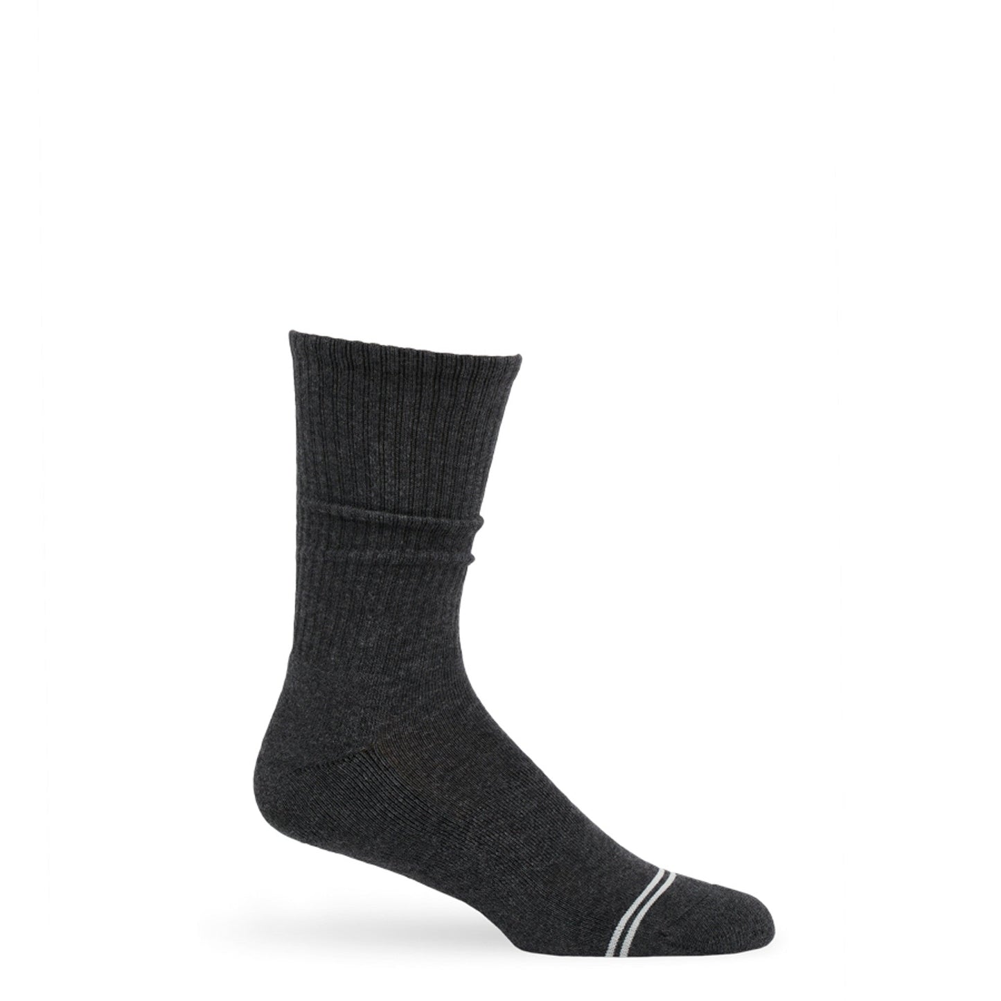 DeadSoxy charcoal casual crew sock with ribbed cuff and white stripe detail on Tampa Home & Garden Store