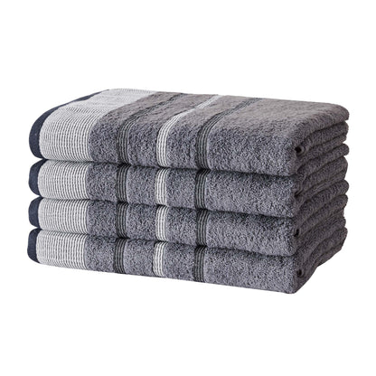 Soft Cotton Bath Towel Set and Stripe Detail