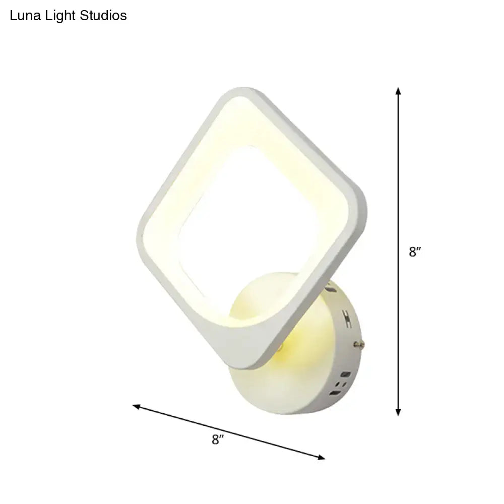 White sun wall sconce Decorbites, 8in square LED diffuser on Tampa Home & Garden Store