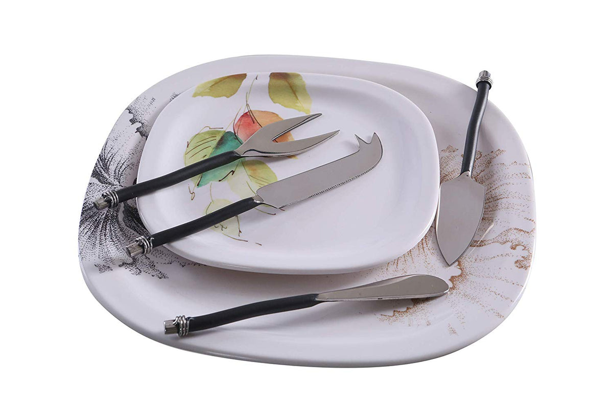 Vibhsa cheese knives set of 4 with curved handles stainless steel blades on Tampa Home & Garden Store