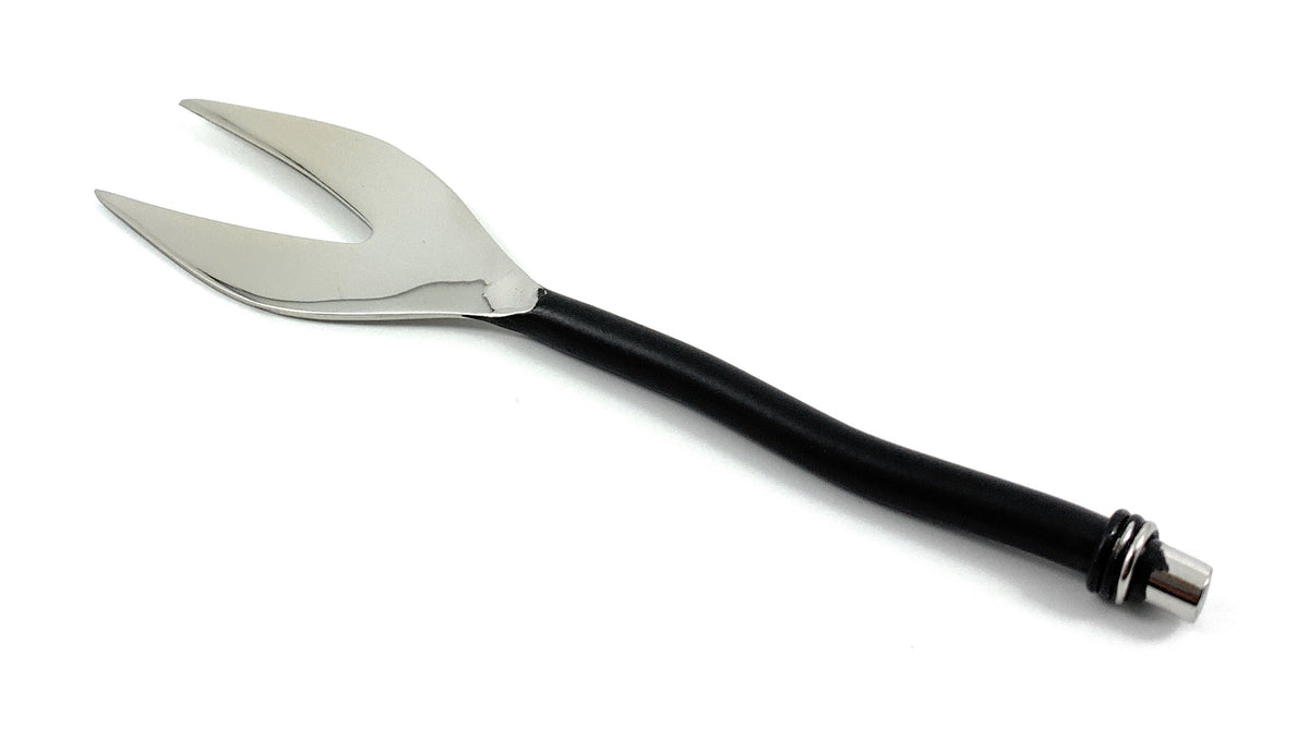 Vibhsa cheese knife with curved stainless steel blade and black handle on Tampa Home & Garden Store