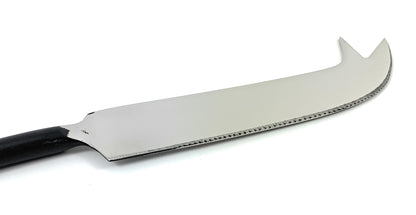 Vibhsa cheese knife stainless steel blade with curved tip and serrated edge black handle on Tampa Home & Garden Store