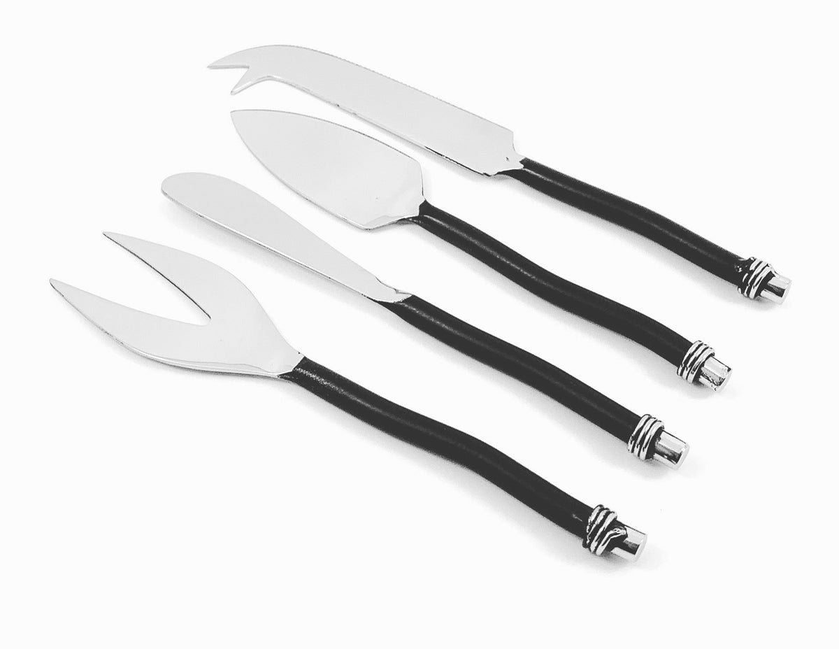 Vibhsa cheese knives set of 4 stainless steel blades with curved handles on Tampa Home & Garden Store