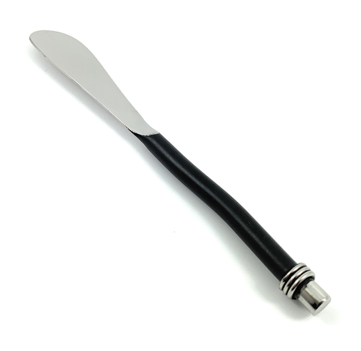 Vibhsa cheese knife stainless steel blade curved black handle on Tampa Home & Garden Store