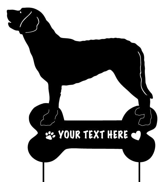 Chesapeake Bay Retriever garden stake wall hanging with customizable sign Rustica Ornamentals on Tampa Home & Garden Store