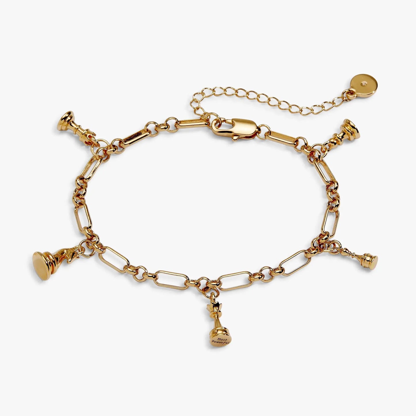 Chess Charm Bracelet gold-tone chain with chess motif charms by ALEX AND ANI on Tampa Home & Garden Store