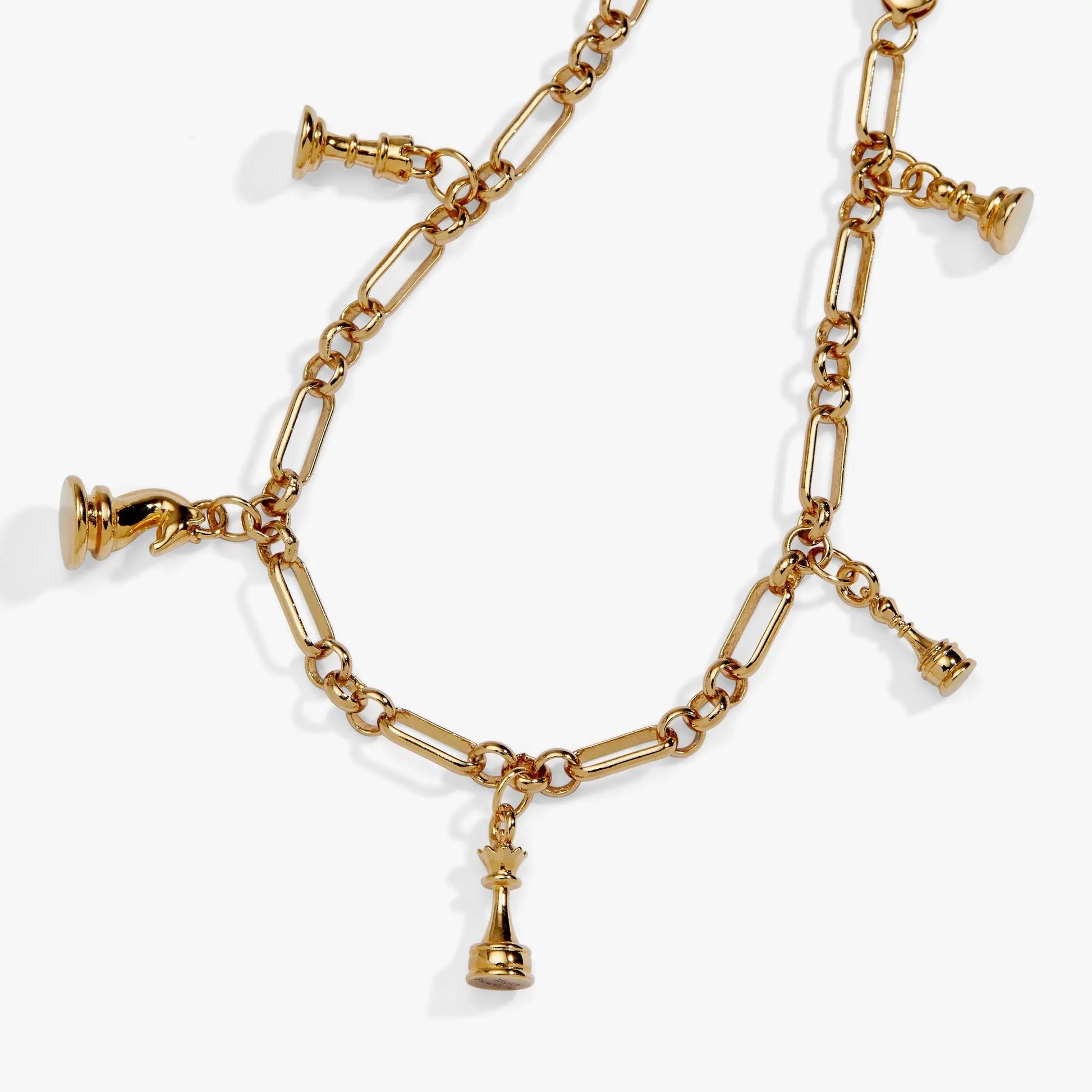 Chess Charm Bracelet gold-tone with elongated rectangular links by ALEX AND ANI on Tampa Home & Garden Store