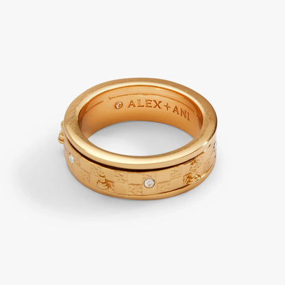Chess Fidget Ring in rose-gold tone by Alex and Ani with crystal accents on Tampa Home & Garden Store