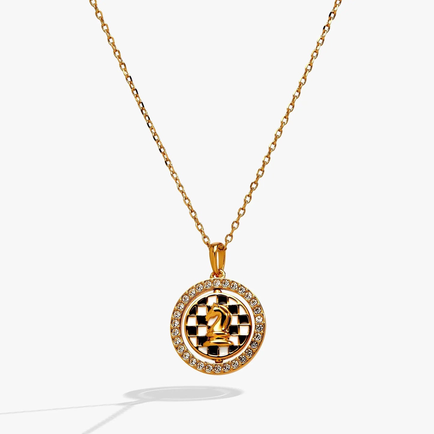 Chess Spinner Pendant With Knight and Queen