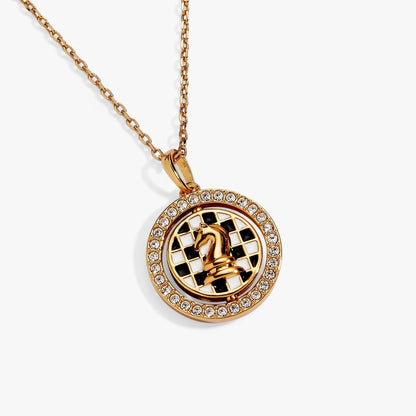 Chess Spinner Pendant With Knight and Queen