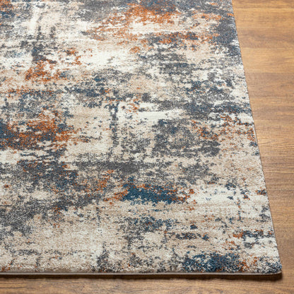 Chetwynd Abstract Thick Rug blue cream rust tones Boutique Rugs on Tampa Home & Garden Store