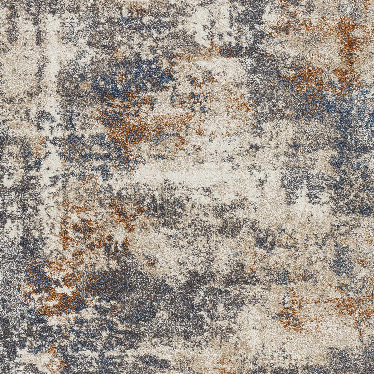Chetwynd Abstract Thick Rug in blue beige rust tones with plush pile Boutique Rugs on Tampa Home & Garden Store