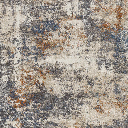 Chetwynd Abstract Thick Rug in blue beige rust tones with plush pile Boutique Rugs on Tampa Home & Garden Store