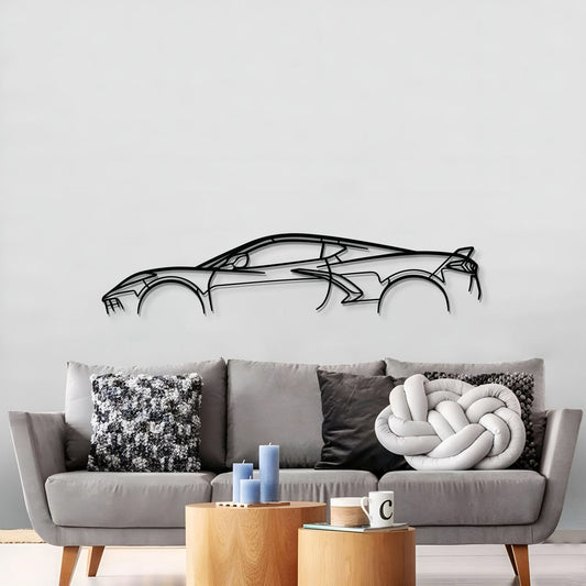 Arte de pared metálico Corvette C8 - MT0924