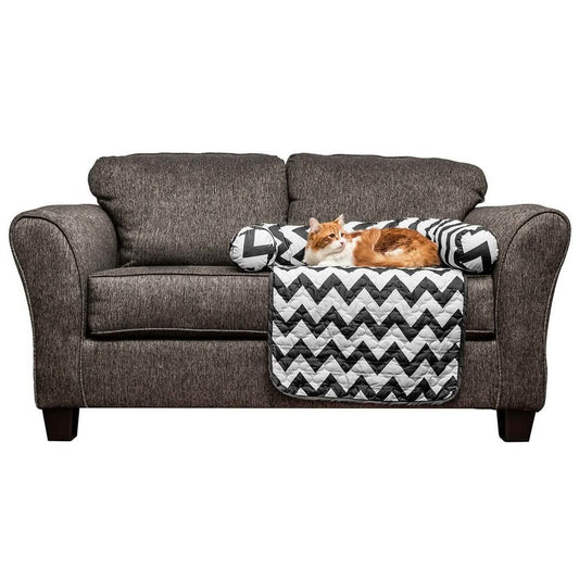 Reversible Chevron Quilted Chair And Bed Cover