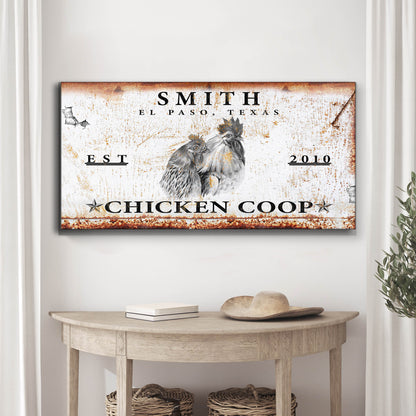 Chicken Coop Sign V canvas by Tailored Canvases, vintage rusted look on Tampa Home & Garden Store