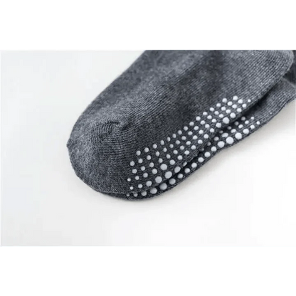 Gray cotton kids anti-slip socks with white grip dots on the soles, 6-pair set on Tampa Home & Garden Store