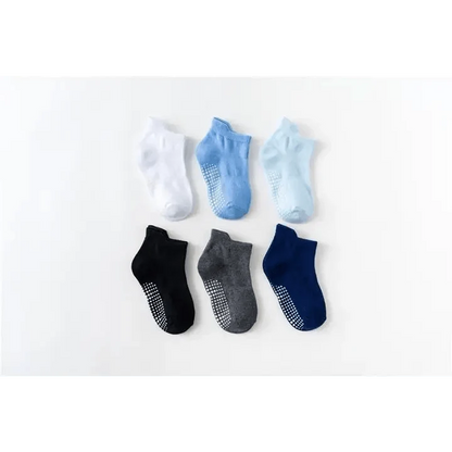 Stevvex children's cotton anti-slip socks 6-pair set with grip dots, assorted colors 0–6 years on Tampa Home & Garden Store