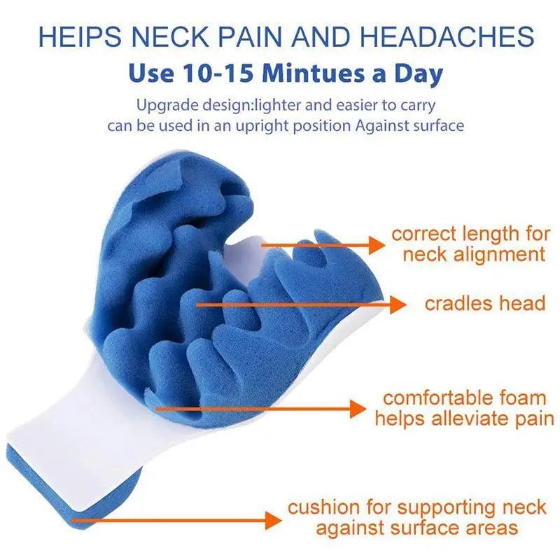 Chiropractic Neck Pillow Massager blue foam neck support Stevvex relief on Tampa Home & Garden Store