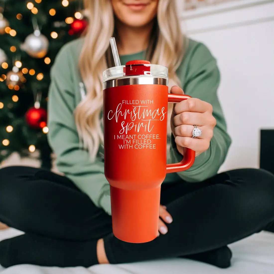 Christmas Spirit Coffee Mug 40oz Insulated