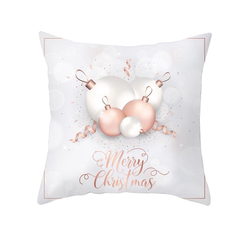 Stevvex Christmas Snowflake Santa Throw Pillowcase white with Merry Christmas script on Tampa Home & Garden Store
