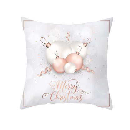 Stevvex Christmas Snowflake Santa Throw Pillowcase white with Merry Christmas script on Tampa Home & Garden Store