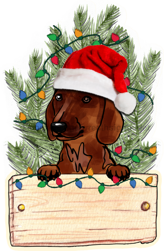 Christmas Dog Sign, wood sign, Door Hanger, DECOE-W-444, 22" Door Hanger