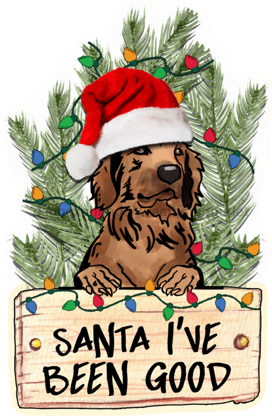 Letrero de perro navideño, letrero de madera, colgador de puerta, DECOE-W-450, colgador de puerta de 22"