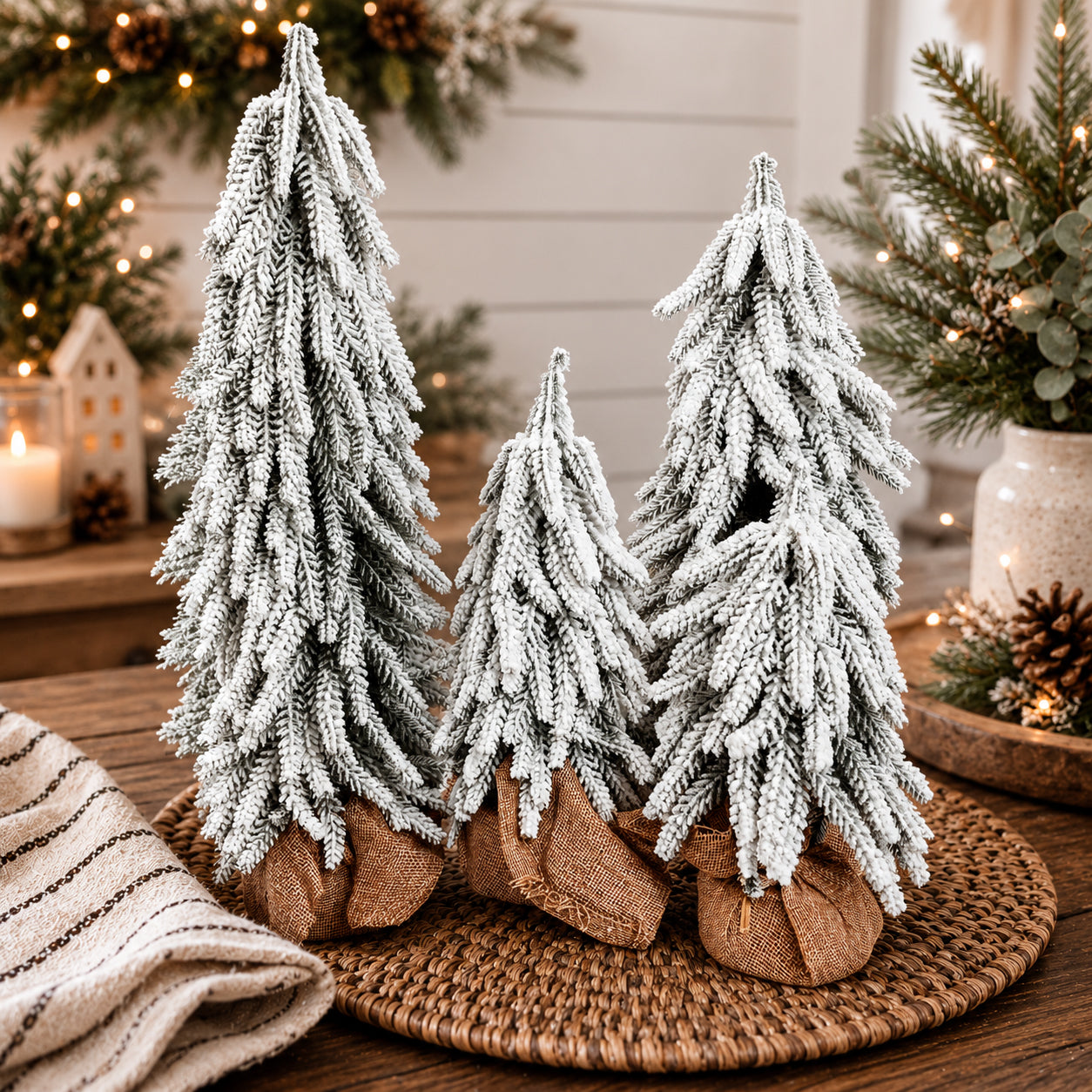 Sapins de Noël enneigés NOUVEAU