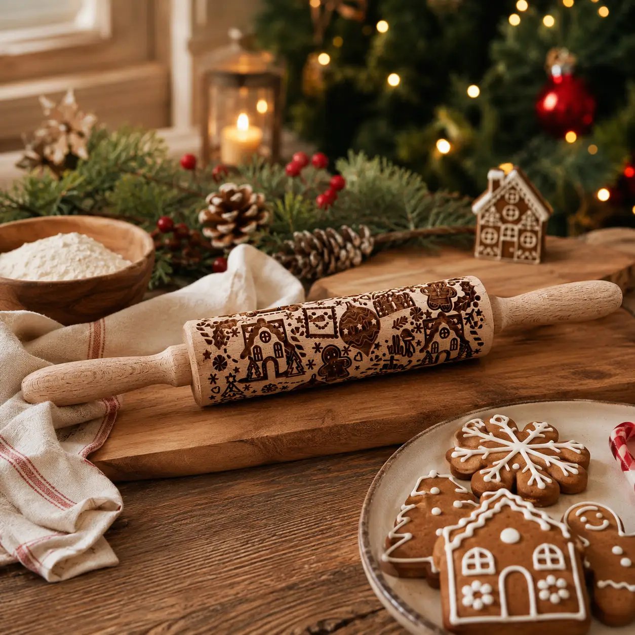 Christmas Rolling Pin Set In 10 Styles Varieties