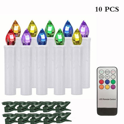 Stevvex LED candle clip set 10 pcs with colorful bulbs and remote control on Tampa Home & Garden Store