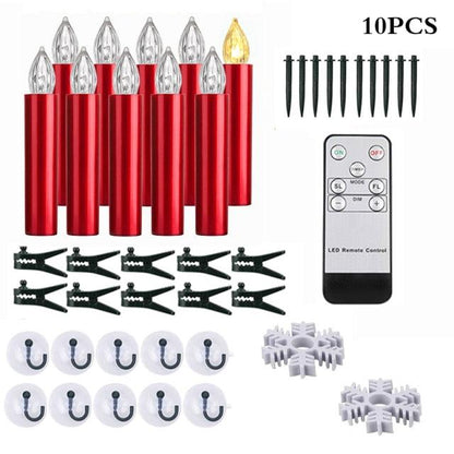 Stevvex flameless LED taper candles 10-pack warm white ivory with remote and suction cup clips on Tampa Home & Garden Store
