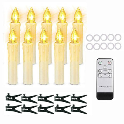 Stevvex warm white ivory LED flameless taper candles with remote control on Tampa Home & Garden Store