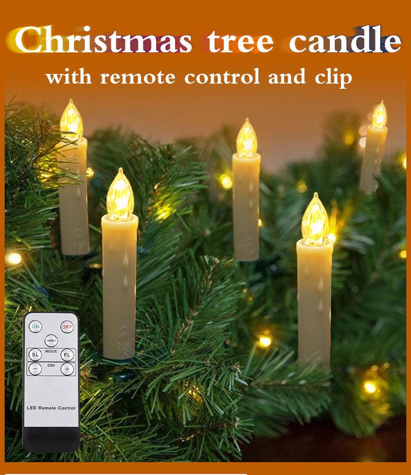 Stevvex Christmas tree clip candles with remote; warm white LED, battery powered, waterproof on Tampa Home & Garden Store