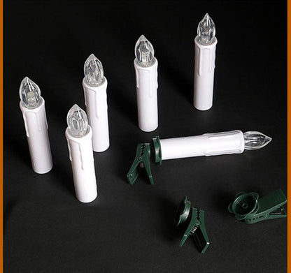 Stevvex flameless LED candle set: six white ivory battery candles with remote and suction cups on Tampa Home & Garden Store