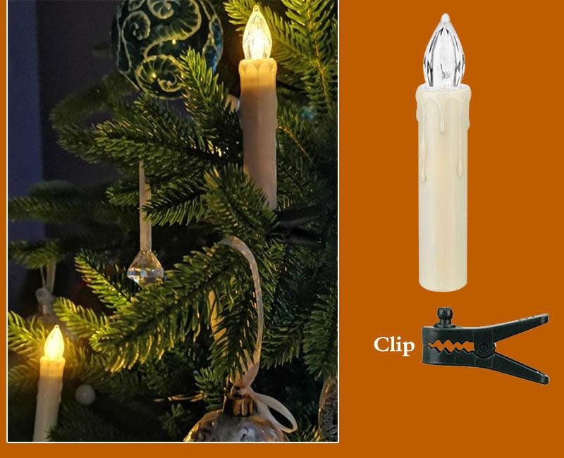 Christmas Tree Clip Candle by Stevvex, warm white LED taper ivory, 1 pc on Tampa Home & Garden Store