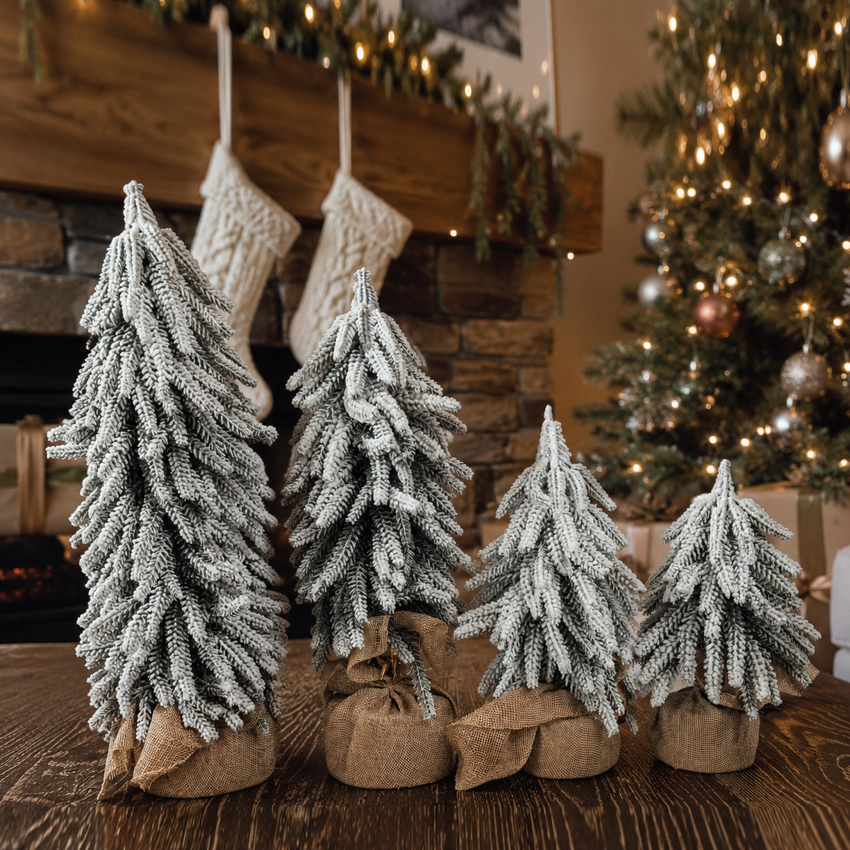 Sapins de Noël enneigés NOUVEAU