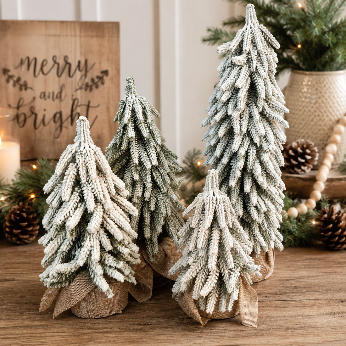 Sapins de Noël enneigés NOUVEAU