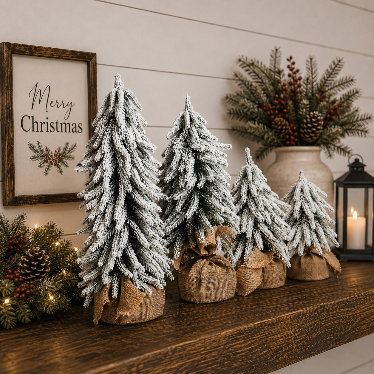 Sapins de Noël enneigés NOUVEAU