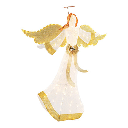 DirectDeals 5.2 ft pre-lit angel with halo white gown and gold glitter wings, 180 warmwhite LEDs on Tampa Home & Garden Store