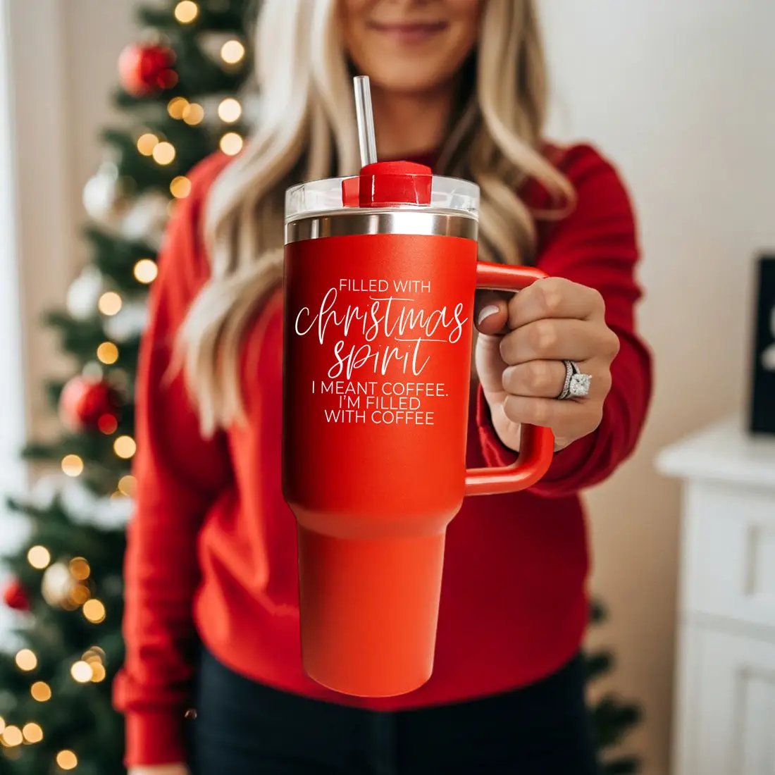 Christmas Spirit Coffee Mug 40oz Insulated