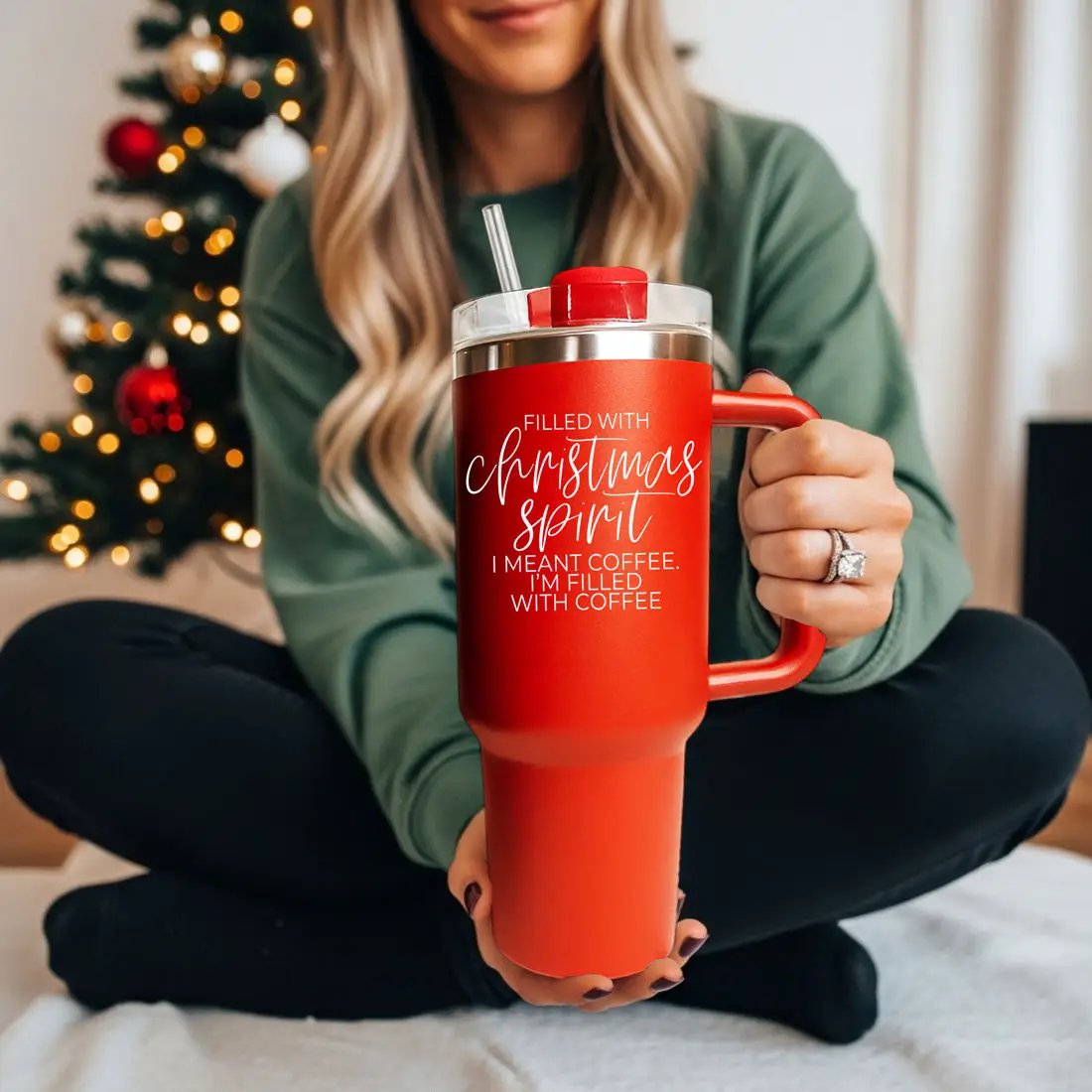 Christmas Spirit Coffee Mug 40oz Insulated